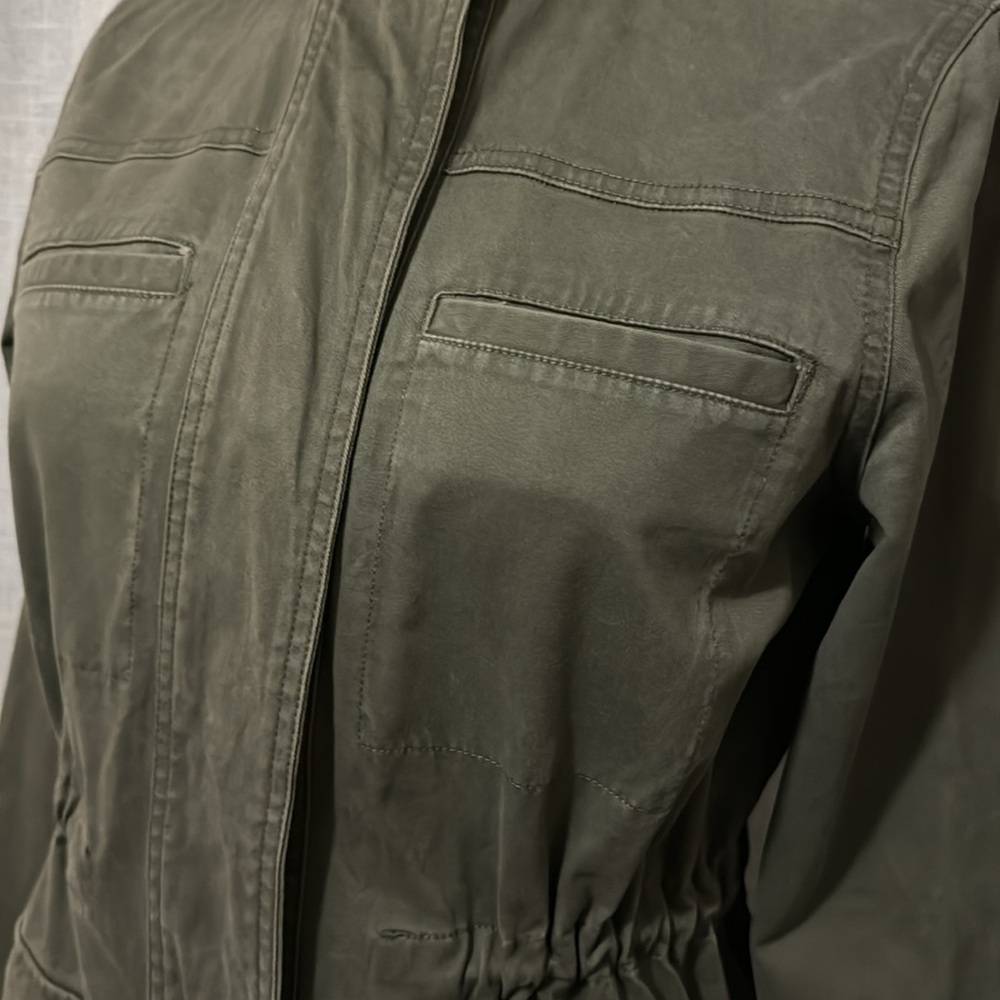 Universal Thread Cotton Jacket-XS-Snap Front-Adj Waist-Olive Green-Pockets-EUC - Picture 3 of 16